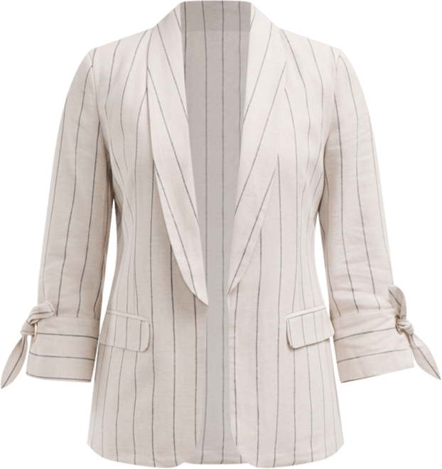 Women's Shawl Collar Blazer with Sleeve Grommet
