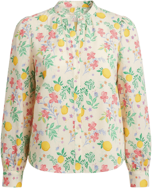 Women's Stretch Cotton Lemon Print Carrie Shirt
