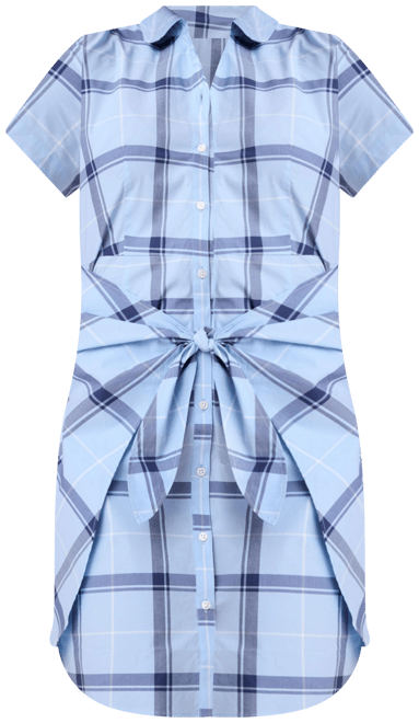 Women's Stretch Cotton Short Sleeve Caroline Shirt Dress