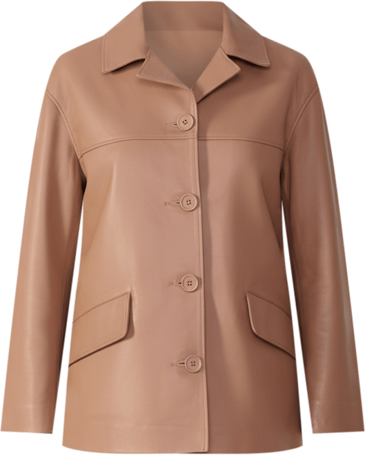 Women's Relaxed Leather Jacket, Created for Macy's