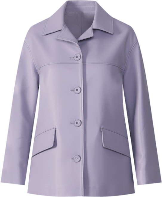 Women's Relaxed Leather Jacket, Created for Macy's