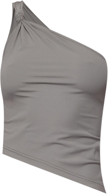 Women's Knotted One Shoulder Asymmetric Top