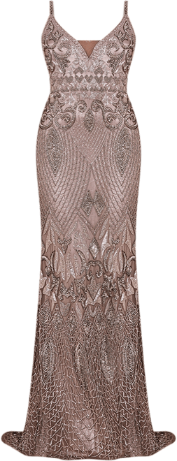 Women's Sleeveless V-Neck Beaded Dress