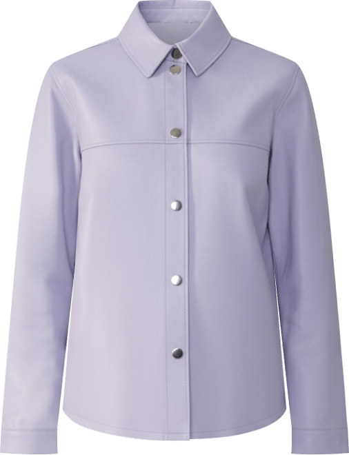 Women's Leather Shirt Jacket, Created for Macy's