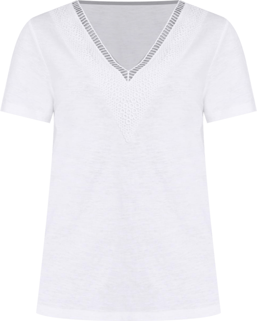 Women's Modern Eyelet V-Neck T-Shirt