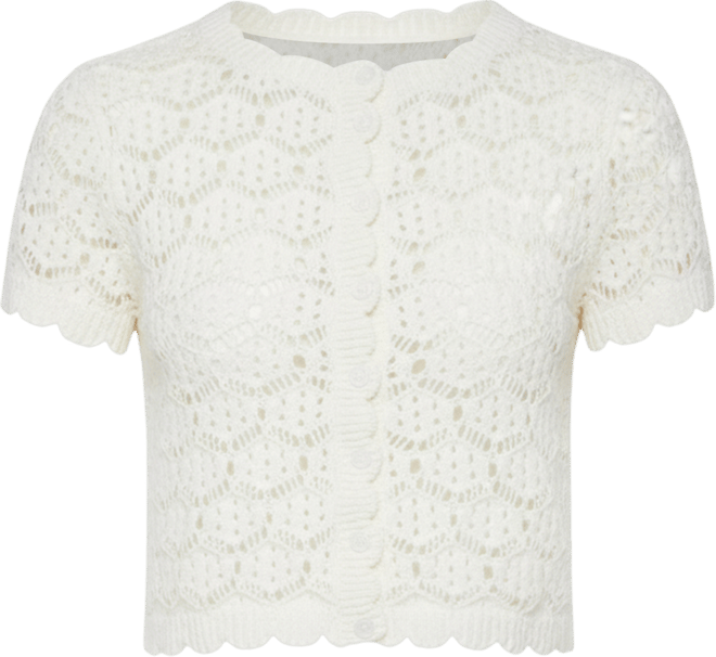 Women's Elisa Open Knit Button Up Top