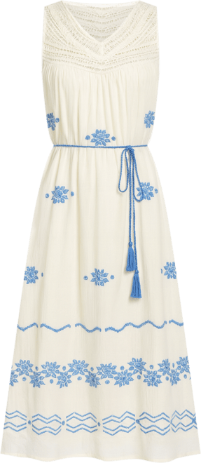 Women's Crochet Embroidered Maxi Dress