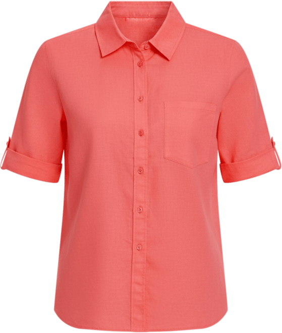 Women's Shirt with Rolled Sleeve Tab Detail