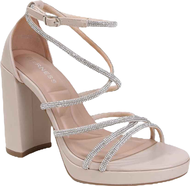 Gretta Rhinestone Strappy Platform Heels