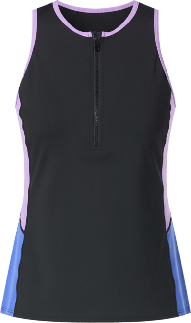 Women's Racer Zip Front Tankini Top