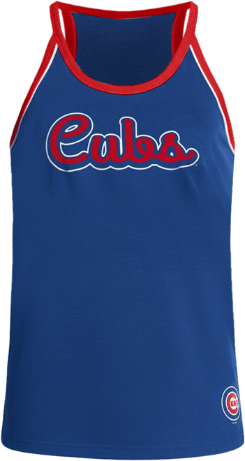 Women's Royal Chicago Cubs Curveball Racerback Tank Top