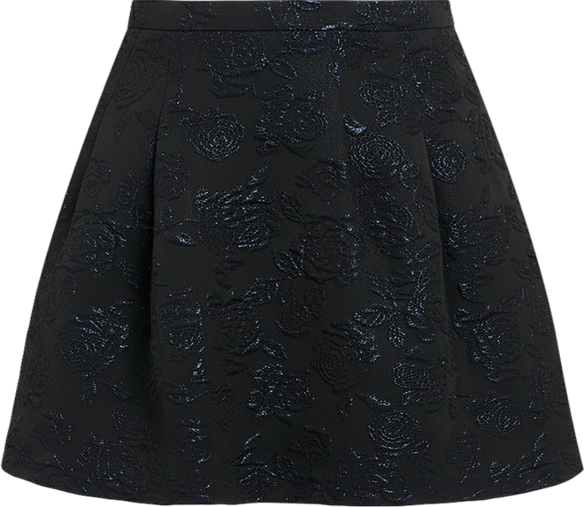Plus Size Floral Jacquard Bubble Skirt