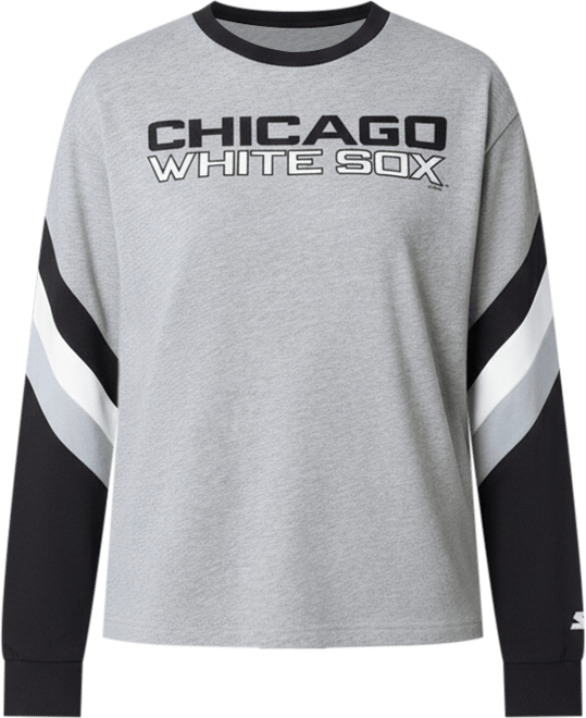 Women's Heather Gray Chicago White Sox Triple A Fashion Color Block Long Sleeve Top