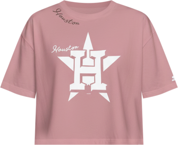Women's Pink Houston Astros Play the Ball Boxy Cropped T-Shirt