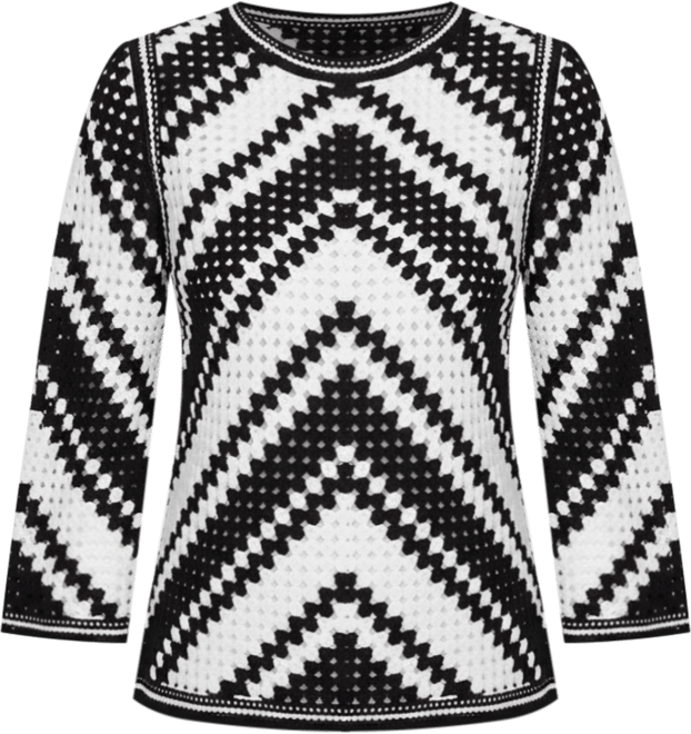 Women's Santa Barbara Chevron Crochet Bell Sleeve Top