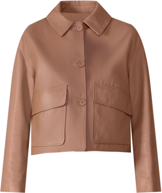 Women's Cropped Leather Jacket, Created for Macy's