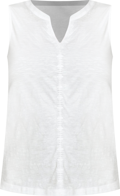 Women's Sleeveless Embroidered Detail Top