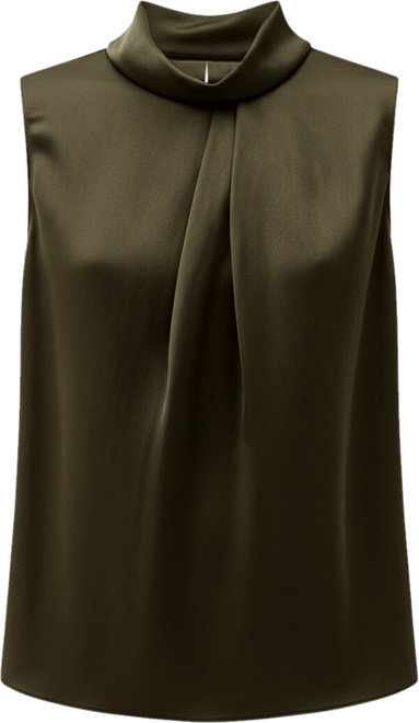 Women's Asymmetrical Sleeveless Cowl Neck Top