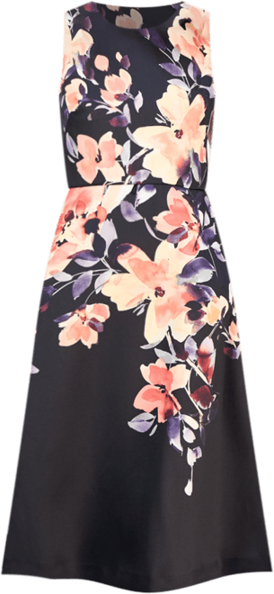 Women's Printed Sleeveless Midi Dress