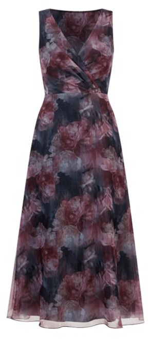 Women's Printed V-Neck Sleeveless Gown