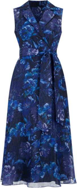 Women's Printed Fit & Flare Tie-Waist Dress