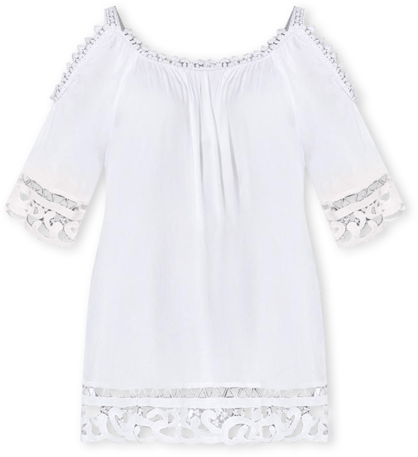 Women's Vera Crochet Cold Shoulder Cover Up Dress