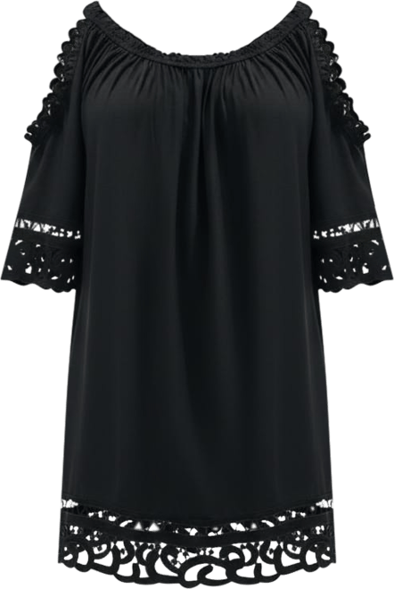 Women's Vera Crochet Cold Shoulder Cover Up Dress