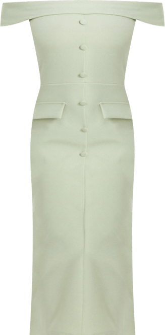 Women's Scuba Crepe Button Front Maxi Dress