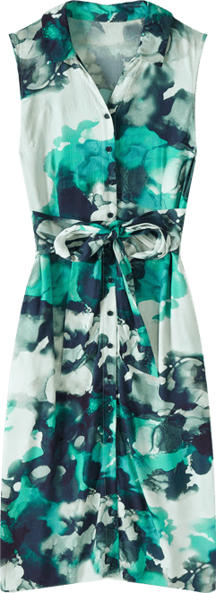 Women's S/L Tie Front Midi Shirt Drs