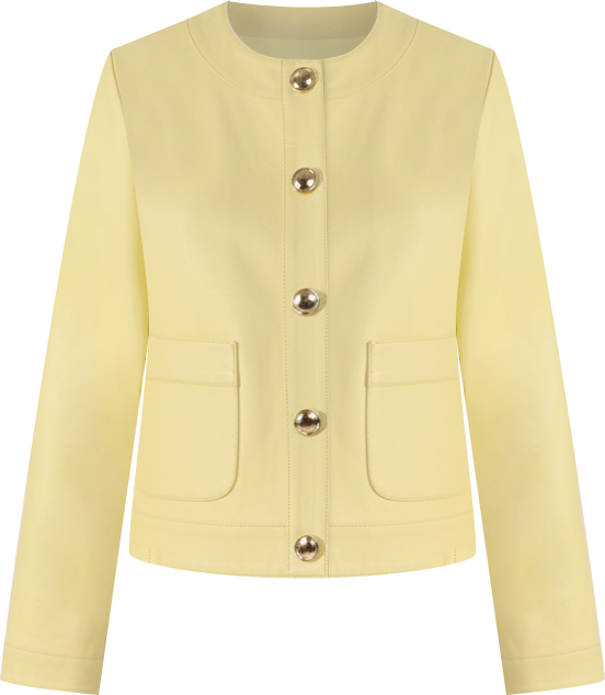Women's Cropped Leather Jacket With Gold Buttons, Created for Macy s