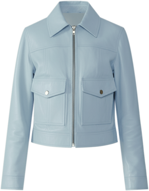 Women's Cropped Leather Jacket, Created for Macy's