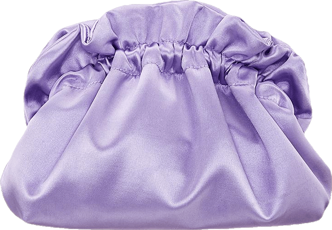 Satin Gathered Crossbody Pouch Bag