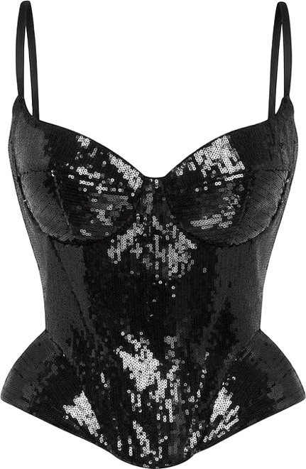 Women's Sensational spaghetti straps sequined corset
