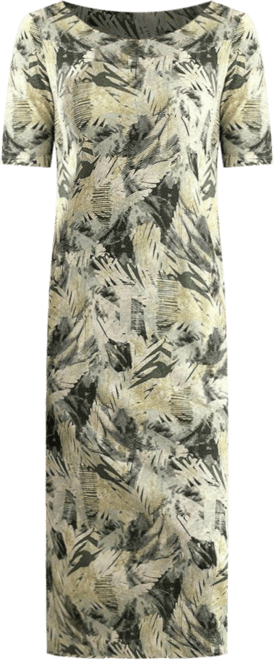 Women's Linen Blend Button Back Midi Dress