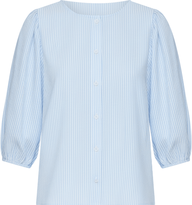 Women's Pinstripe Linen Look Button Up Shirt