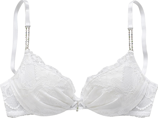 Women's Rhinestone Lace Push Up Bra