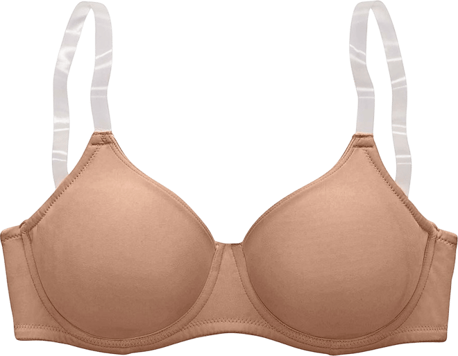 Women's B-ddd Clear Strap No-Padding Underwire T-Shirt Bra