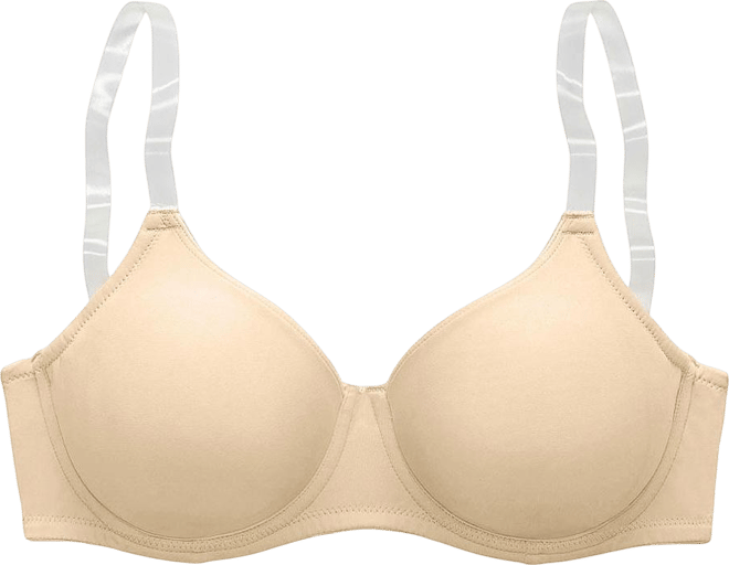 Women's B-ddd Clear Strap No-Padding Underwire T-Shirt Bra