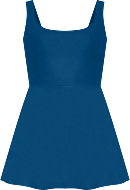 Women's Hayley Tankini-Style Swim Dress With Adjustable Straps and Hidden Bikini Bottoms