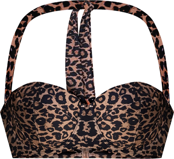Women's Leopard Cheetah Print Bustier Bikini Swimsuit Top Bra Sizing