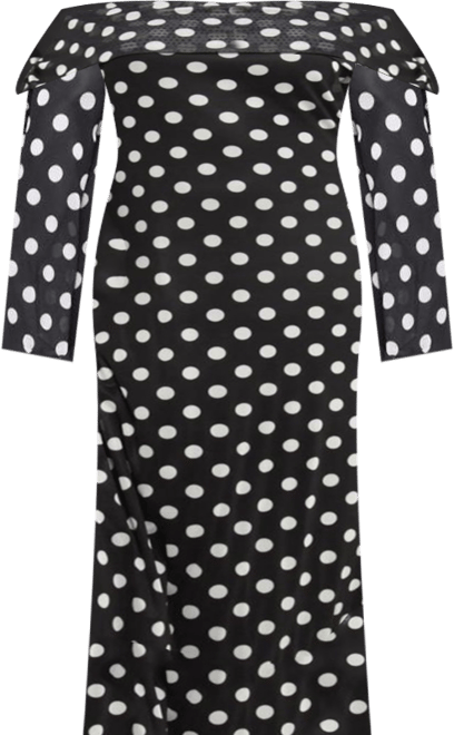 Women's Off The Shoulder Polka Dot Midi Dress