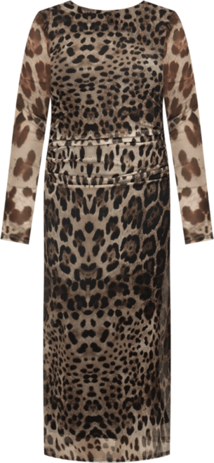 Women's Leopard Print Midaxi Dress