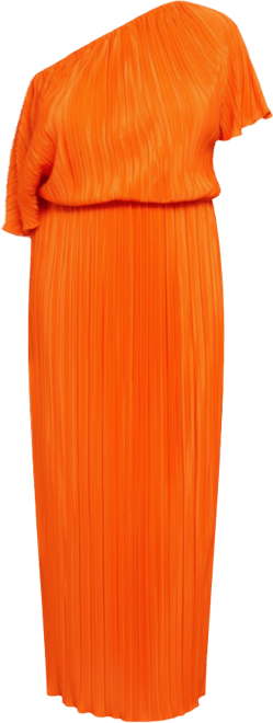 Women's Off-The-Shoulder Plisse Midaxi Dress