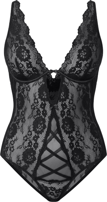 Women's Plunge Lace Underwire Teddy