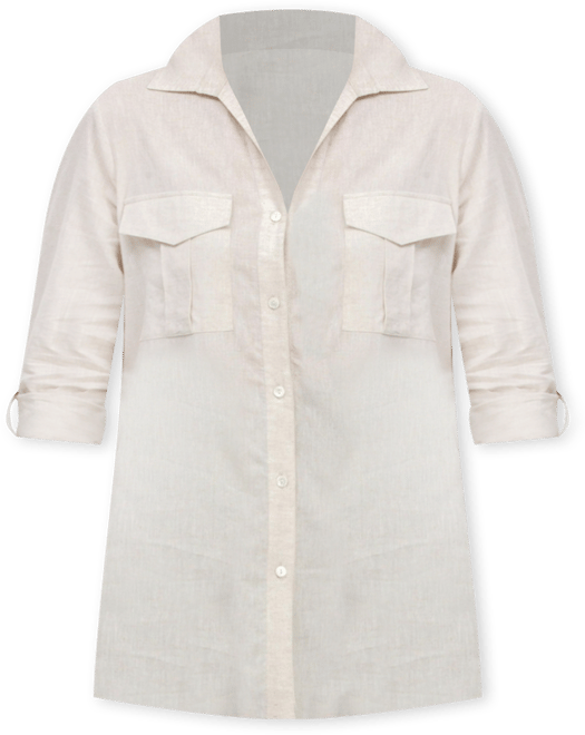 Women's Linen & Cotton Button-Up Shirt