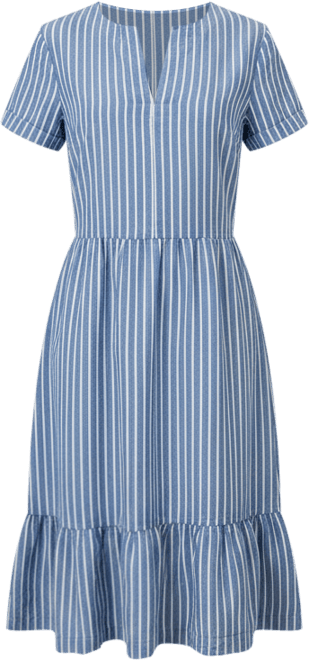 Women's Organic Cotton Canopy Linen Blend Notch Neck Dress