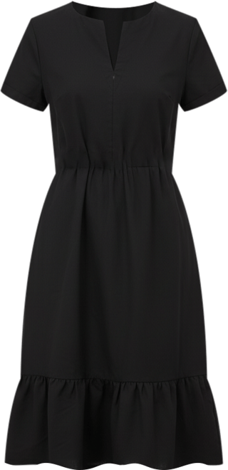 Women's Organic Cotton Canopy Linen Blend Notch Neck Dress