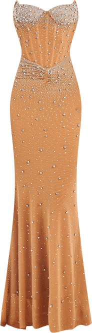 Women's Fatima Crystal Sleeveless Corset Mermaid Maxi Dress