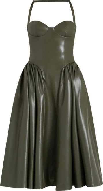 Women's Eliana Olive Faux Leather Dress