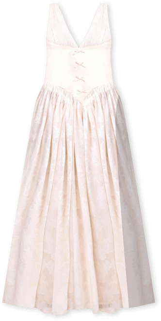 Women's Sabrina Butter Yellow High Slit Jacquard Maxi Dress